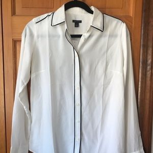White piped lining shirt from Ann Taylor